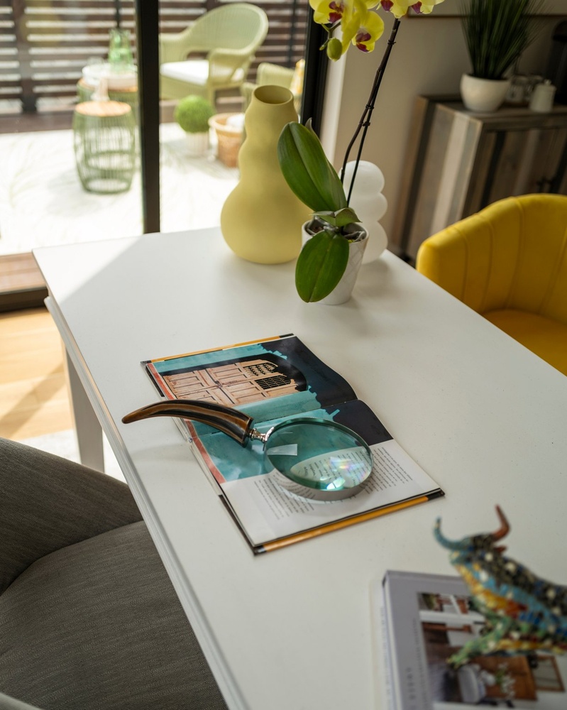 RedOven Builds ADU interior desk styling with decor and natural light in Austin, TX