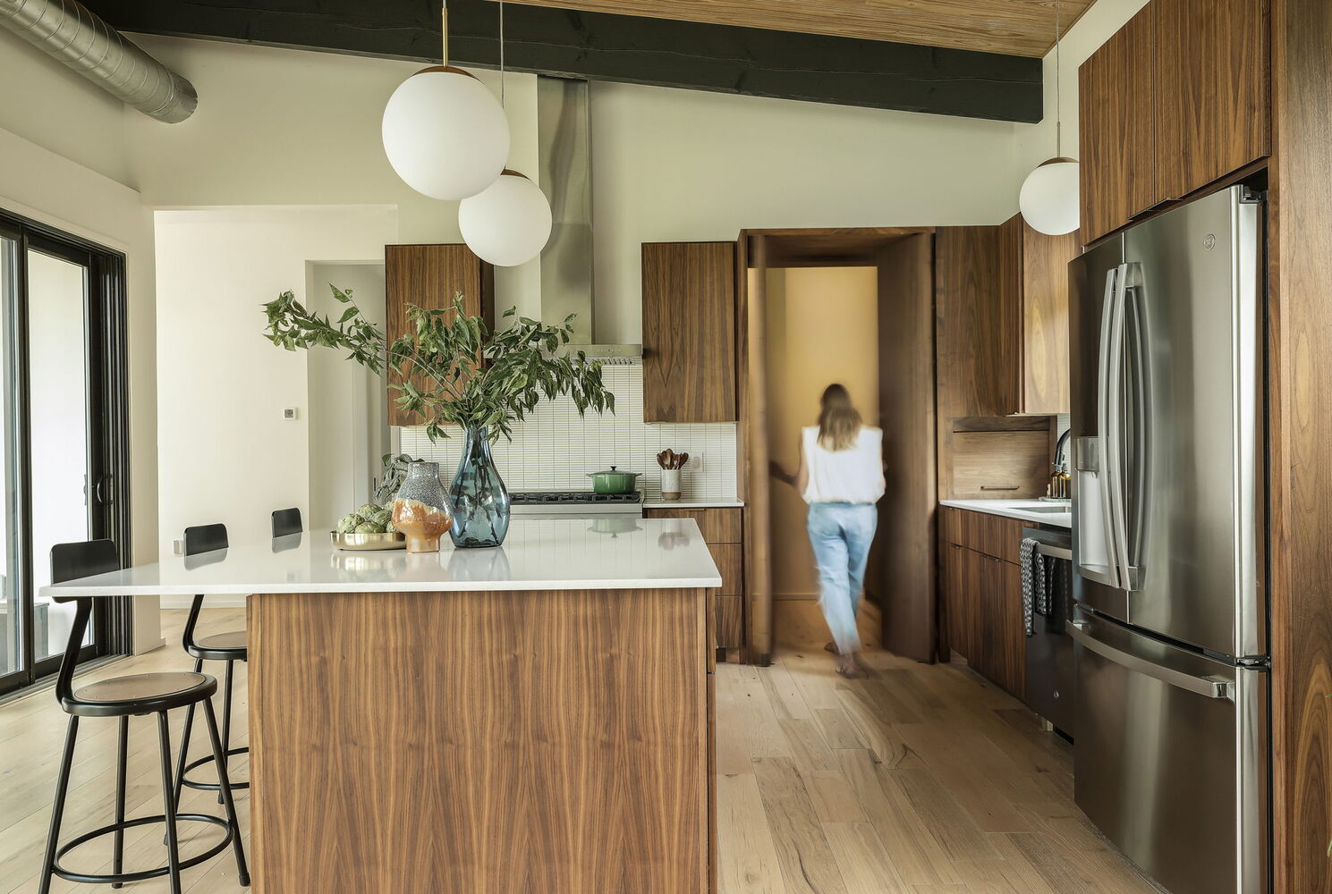 modern custom kitchen with hidden pantry feature by RedOven Builds San Juan Dr Rio Grande TX